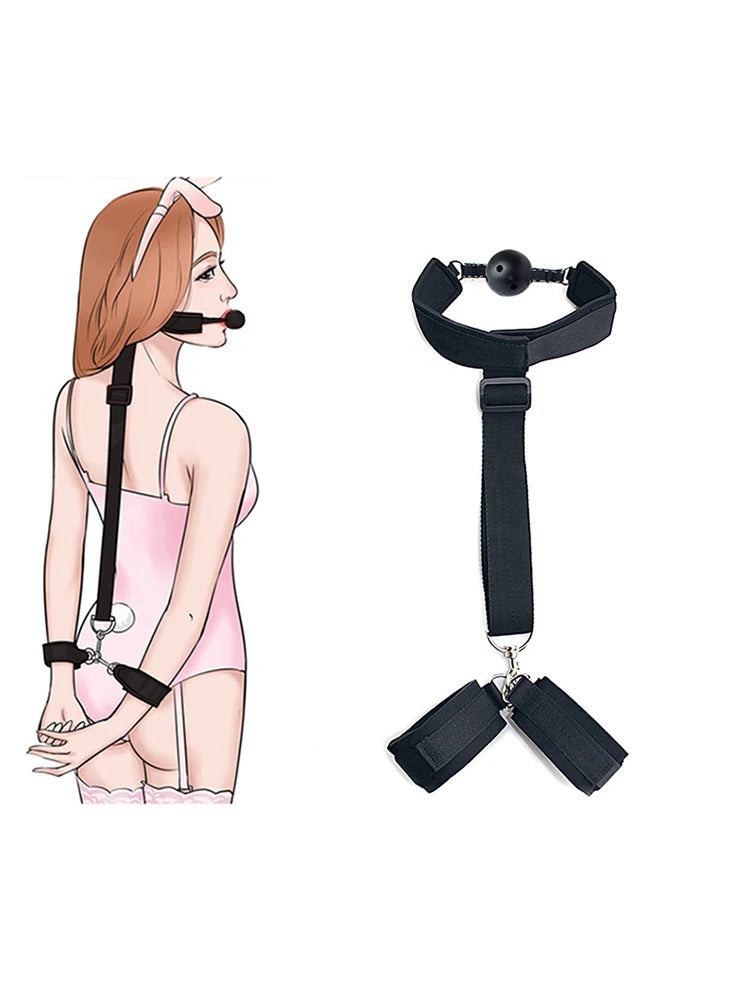 BDSM Restraints Set with Handcuffs, Collars & Fetish Accessories for Couples