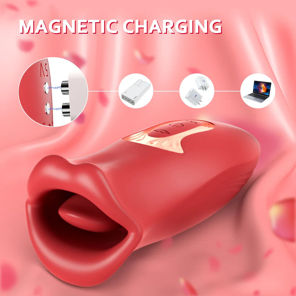 Realistic Dildo Vibrator – Tongue Licking, Sucking & G-Spot Clitoral Stimulator for Women
