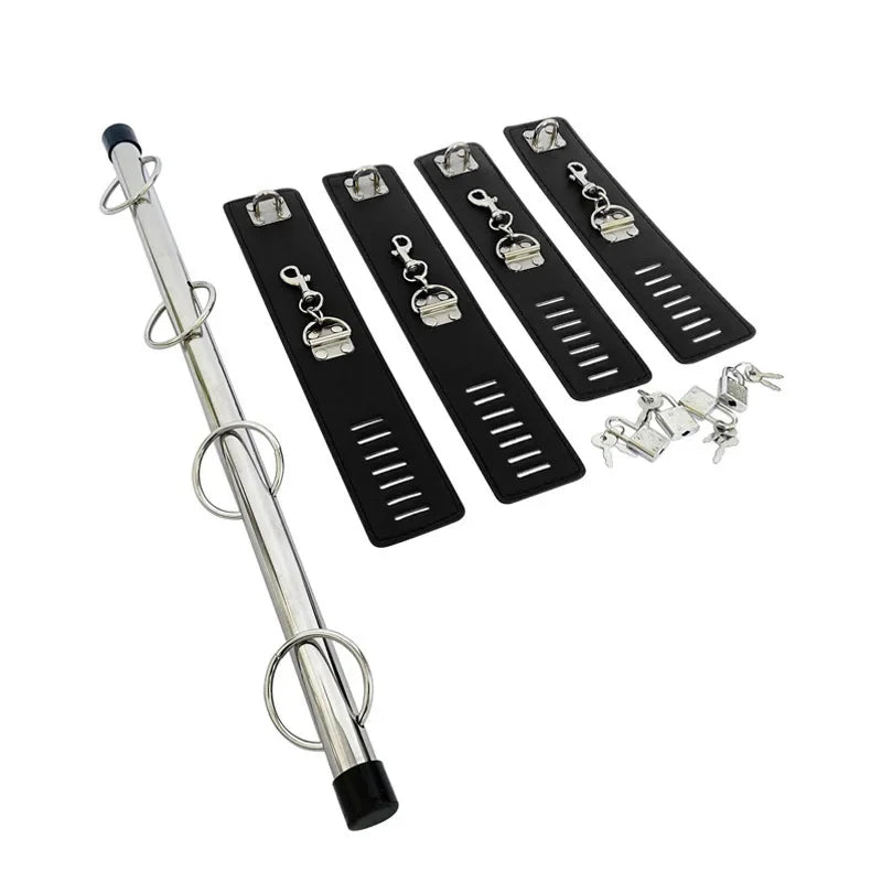 Adjustable Spreader Bar Restraint Set – Leg & Wrist Bondage System for Couples