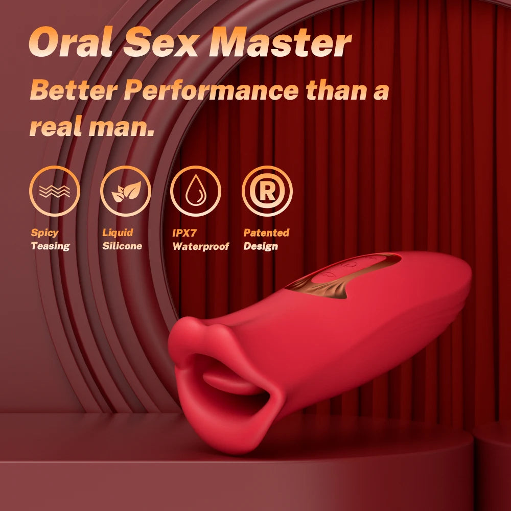 Realistic Dildo Vibrator – Tongue Licking, Sucking & G-Spot Clitoral Stimulator for Women