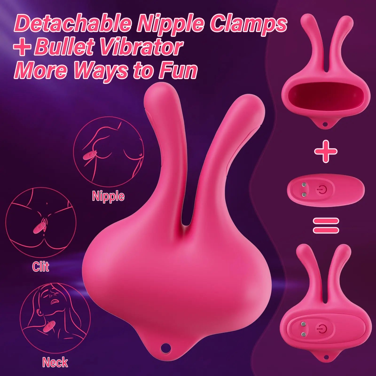 Magnetic Vibrating Nipple Clamps – 9 Mode Nipple Stimulator for Women & Couples