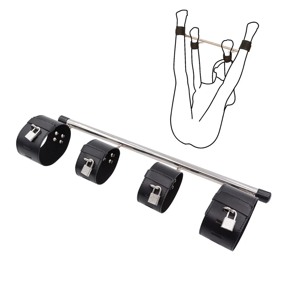 Adjustable Spreader Bar Restraint Set – Leg & Wrist Bondage System for Couples
