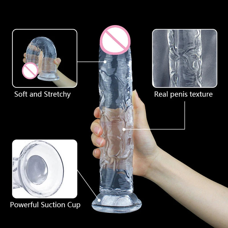Silicone Dildo – Soft Jelly Toy with Realistic Curve