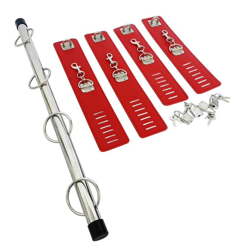 Adjustable Spreader Bar Restraint Set – Leg & Wrist Bondage System for Couples