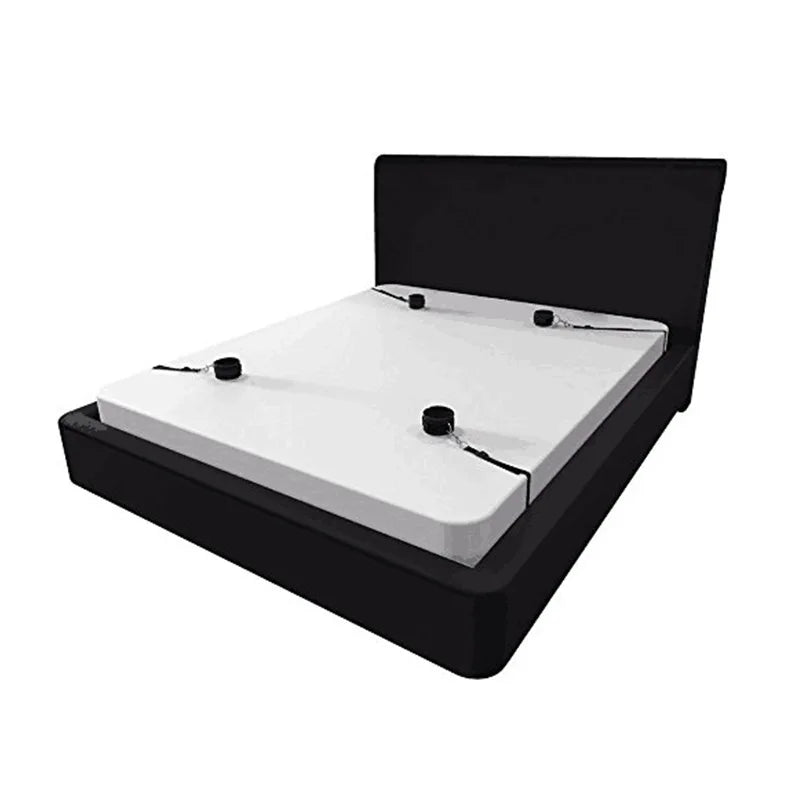 BDSM - Under Bed Restraint System – Adjustable Bondage Straps with Soft Cuffs