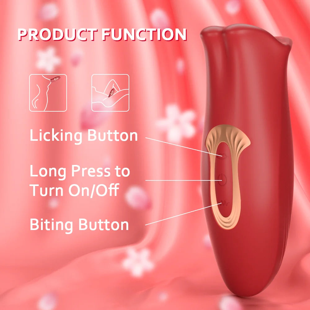 Realistic Dildo Vibrator – Tongue Licking, Sucking & G-Spot Clitoral Stimulator for Women