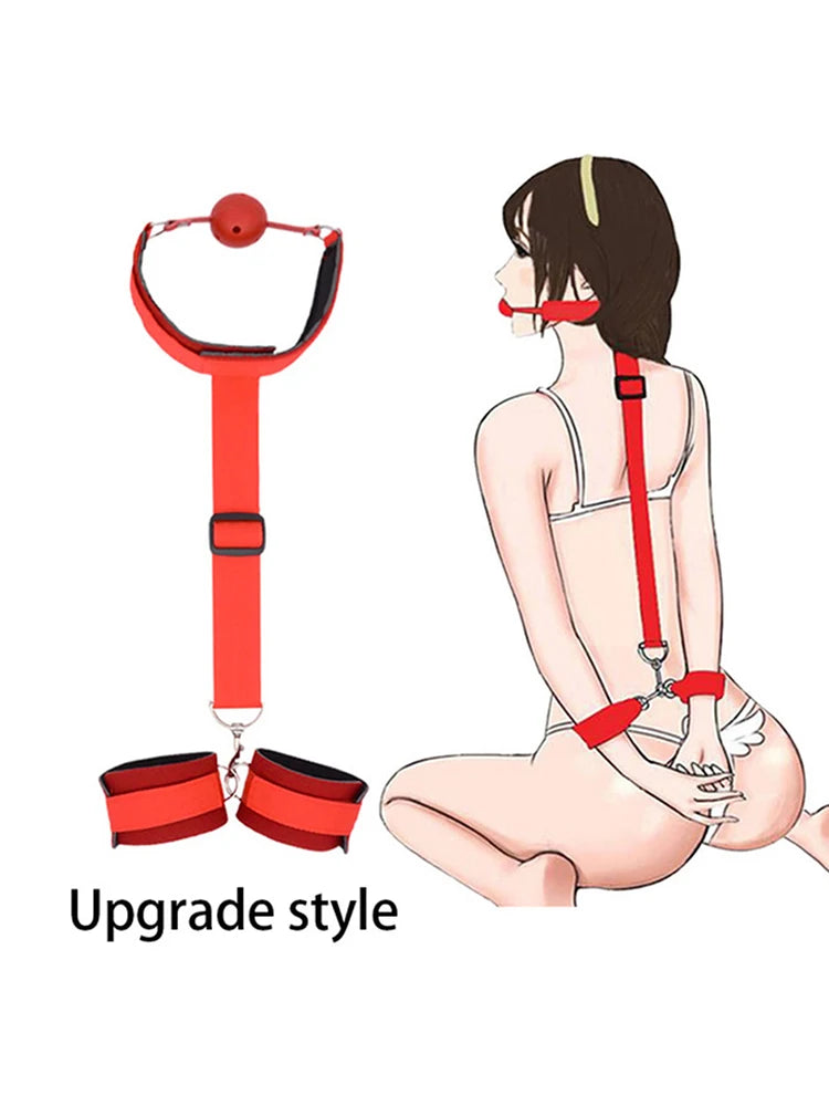 BDSM Restraints Set with Handcuffs, Collars & Fetish Accessories for Couples