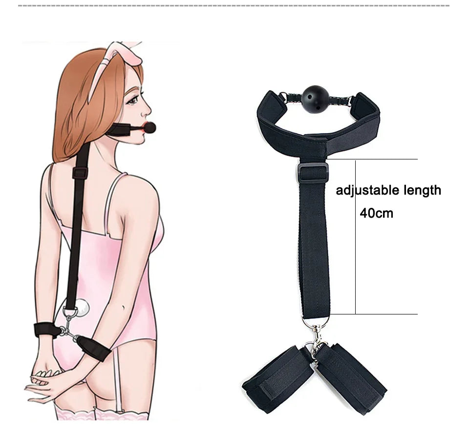 BDSM Restraints Set with Handcuffs, Collars & Fetish Accessories for Couples