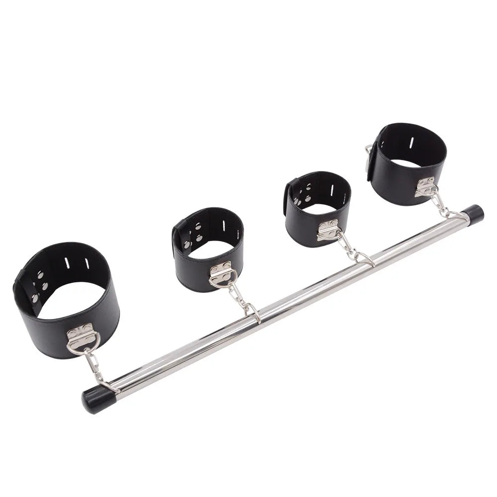Adjustable Spreader Bar Restraint Set – Leg & Wrist Bondage System for Couples