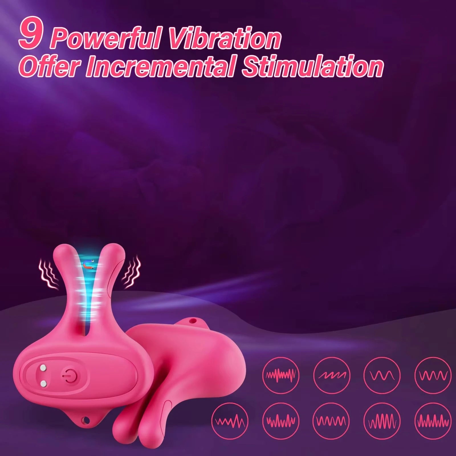 Magnetic Vibrating Nipple Clamps – 9 Mode Nipple Stimulator for Women & Couples