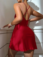 BlushLuxe Backless Satin Slip – Sexy Silk-Inspired Nightdress