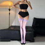 Sculpt & Shine Thigh Highs Stockings – Glossy Lace Hold-Ups with No-Slip Grip